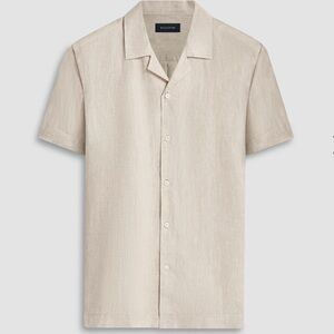 Men's Bugatchi Beige Linen Shirt